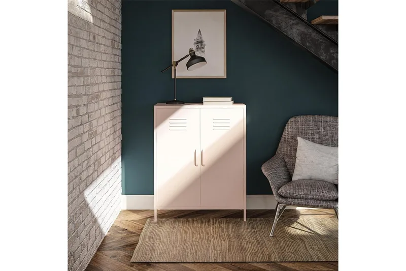 Högskåp Mission District 40x80x102 cm, Rosa - 40x80x102 cm, Rosa - Möbler - Vardagsrum - Soffbord & vardagsrumsbord - Avlastningsbord & konsolbord