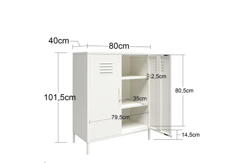Högskåp Mission District 40x80x102 cm, Rosa - 40x80x102 cm, Rosa - Möbler - Vardagsrum - Soffbord & vardagsrumsbord - Avlastningsbord & konsolbord