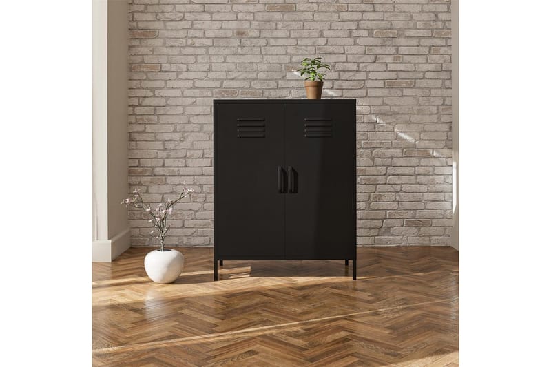 Högskåp Mission District 40x80x102 cm, Svart - 40x80x102 cm, Svart - Förvaring - Förvaringsmöbler - Byrå