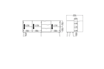 Hostafranc Skänk 195,7 cm - Vit - Förvaring - Förvaringsmöbler - Skänkar & sideboards