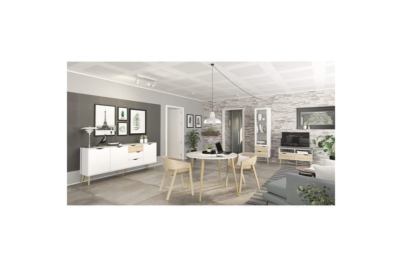 Hostafranc Skänk 195,7 cm - Vit - Förvaring - Förvaringsmöbler - Skänkar & sideboards