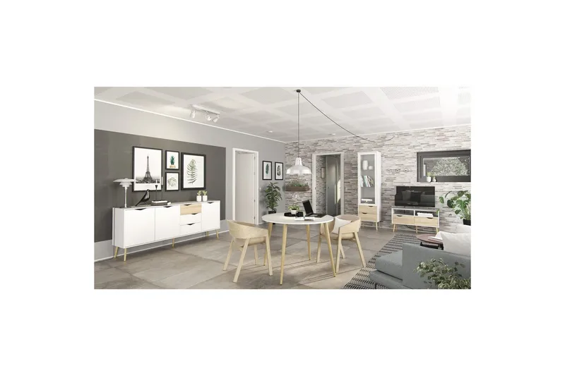 Hostafranc Skänk 195,7 cm - Vit - Förvaring - Förvaringsmöbler - Skänkar & sideboards