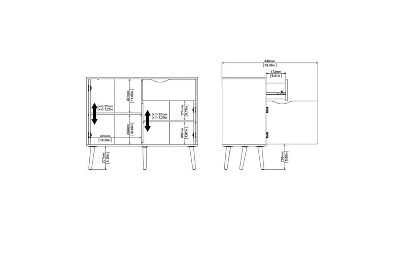 Hostafranc Skänk 98,7 cm - Vit - Förvaring - Förvaringsmöbler - Skänkar & sideboards