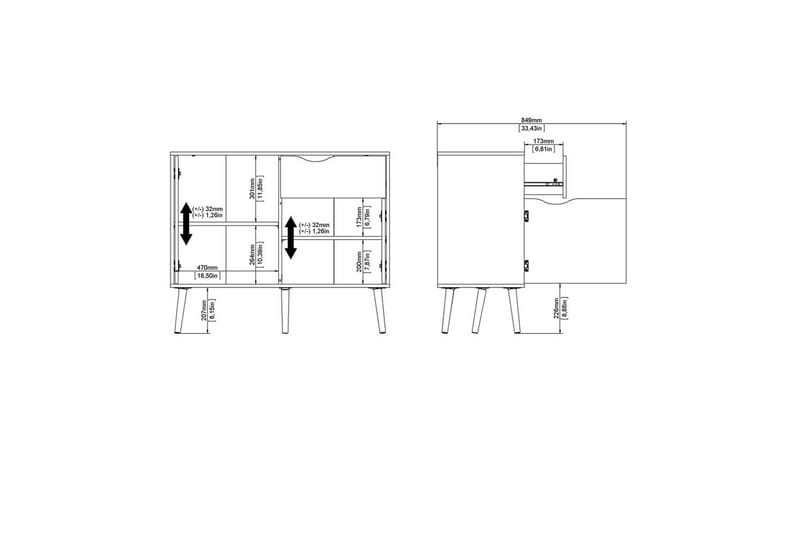 Hostafranc Skänk 98,7 cm - Vit - Förvaring - Förvaringsmöbler - Skänkar & sideboards