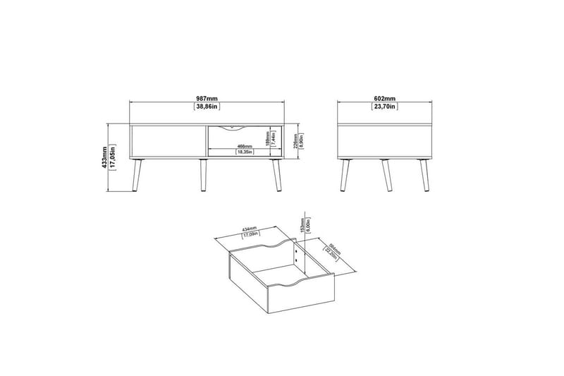 Hostafranc Soffbord 98,7 cm - Natur/Vit - Möbler - Vardagsrum - Soffbord & vardagsrumsbord - Soffbord
