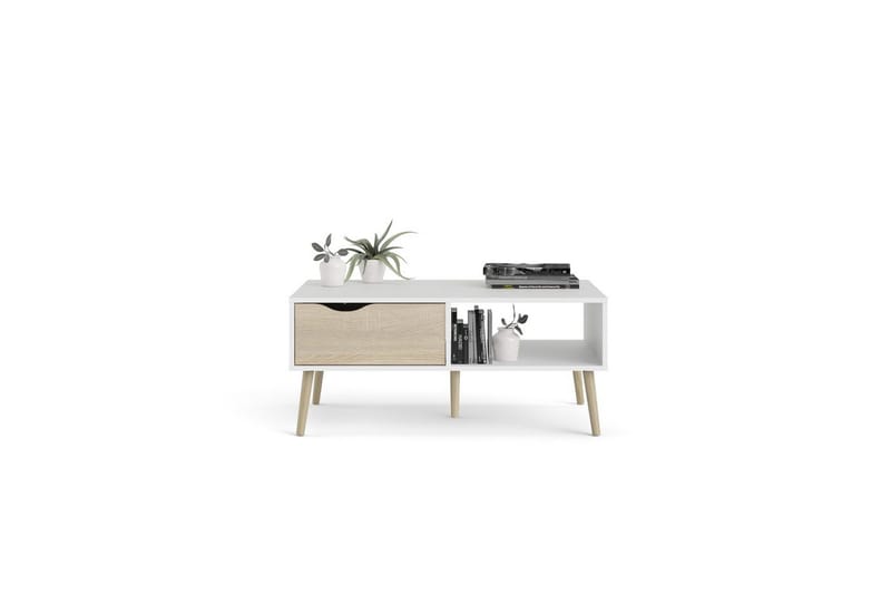 Hostafranc Soffbord 98,7 cm - Natur/Vit - Möbler - Vardagsrum - Soffbord & vardagsrumsbord - Soffbord