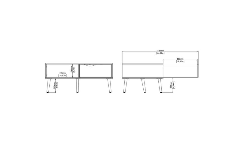 Hostafranc Soffbord 98,7 cm - Natur/Vit - Möbler - Vardagsrum - Soffbord & vardagsrumsbord - Soffbord