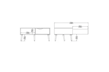 Hostafranc Soffbord 98,7 cm - Natur/Vit - Möbler - Vardagsrum - Soffbord & vardagsrumsbord - Soffbord