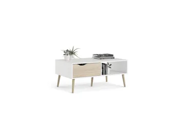 Hostafranc Soffbord 98,7 cm - Natur/Vit - Möbler - Vardagsrum - Soffbord & vardagsrumsbord - Soffbord