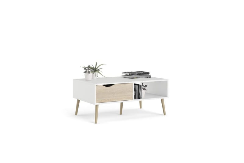 Hostafranc Soffbord 98,7 cm - Natur/Vit - Möbler - Vardagsrum - Soffbord & vardagsrumsbord - Soffbord