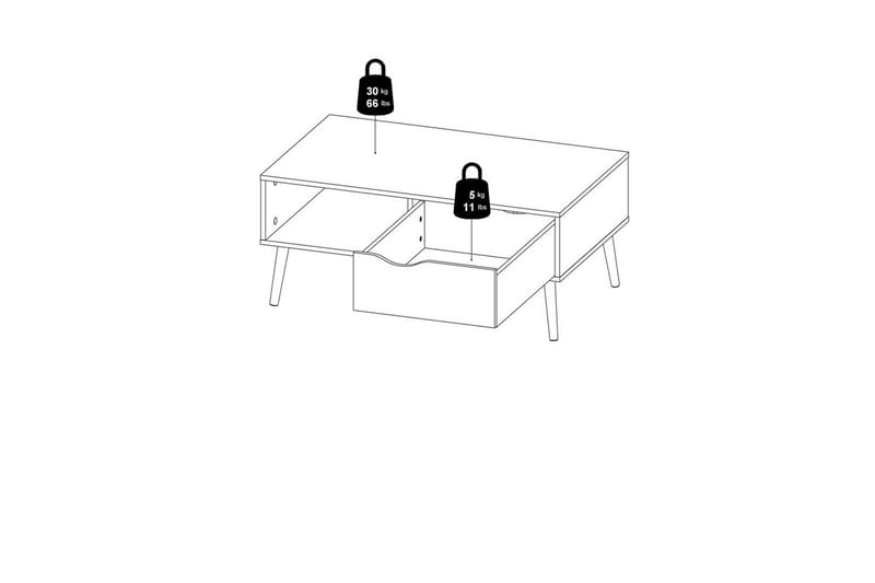 Hostafranc Soffbord 98,7 cm - Natur/Vit - Möbler - Vardagsrum - Soffbord & vardagsrumsbord - Soffbord