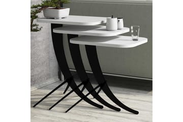 Hovdane Satsbord 45 cm 3 Bord - Vit/Svart - Möbler - Bord