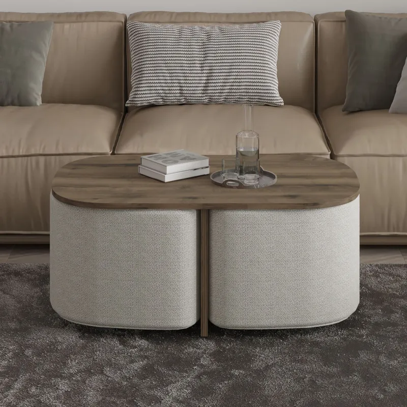 Hu Soffbordsset 90x42,9x45 cm - Antik valnöt - Möbler - Vardagsrum - Soffbord & vardagsrumsbord - Soffbord