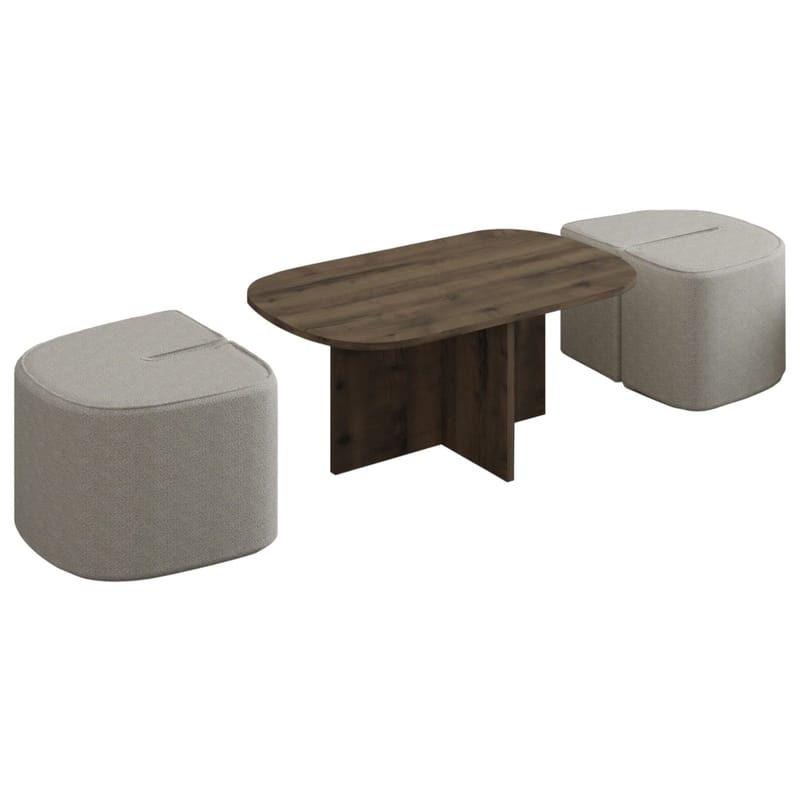 Hu Soffbordsset 90x42,9x45 cm - Antik valnöt - Möbler - Vardagsrum - Soffbord & vardagsrumsbord - Soffbord