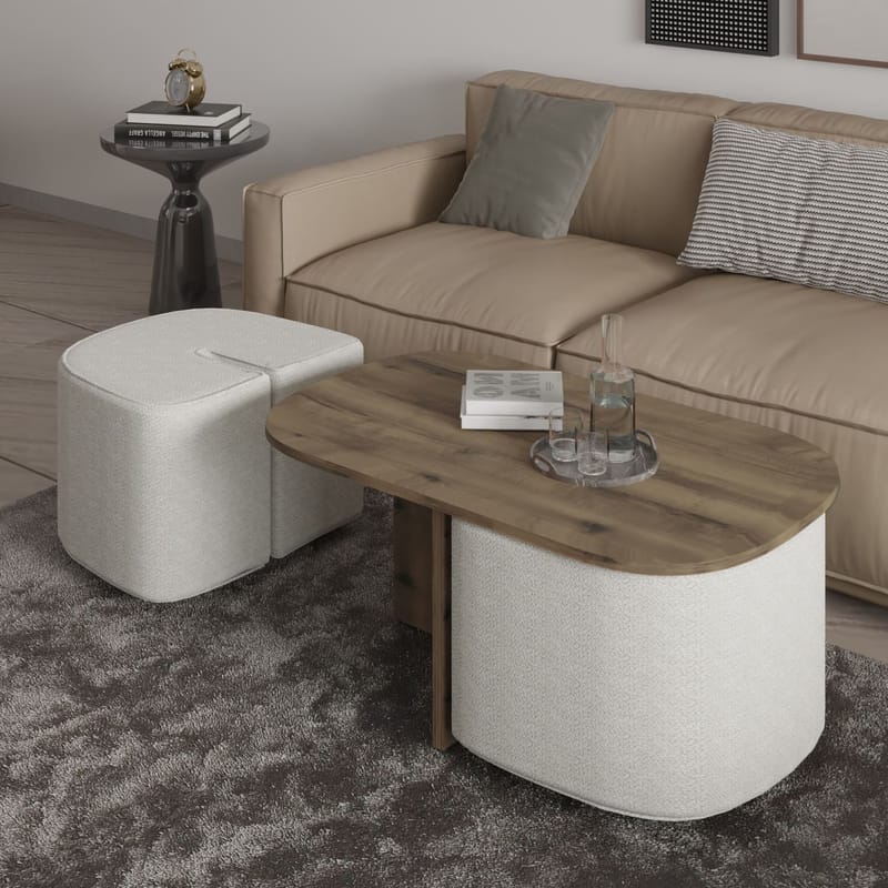 Hu Soffbordsset 90x42,9x45 cm - Antik valnöt - Möbler - Vardagsrum - Soffbord & vardagsrumsbord - Soffbord