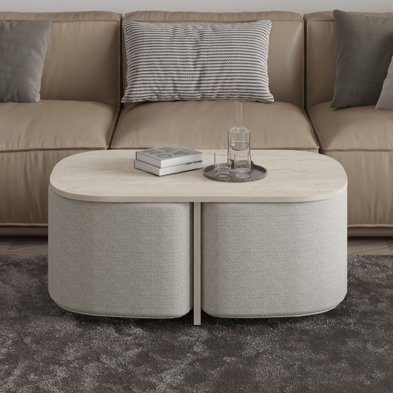 Hu Soffbordsset 90x42,9x45 cm - Travertin - Möbler - Vardagsrum - Soffbord & vardagsrumsbord - Soffbord