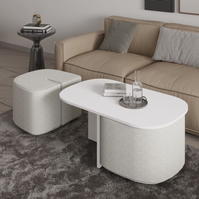 Hu Soffbordsset 90x42,9x45 cm - Vit - Möbler - Vardagsrum - Soffbord & vardagsrumsbord - Soffbord