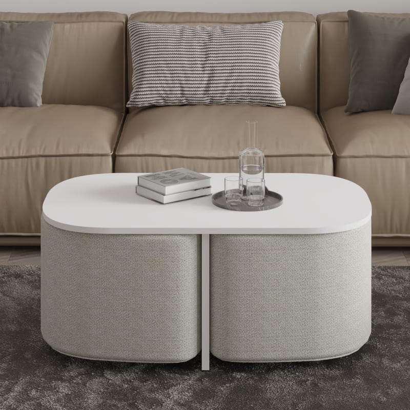 Hu Soffbordsset 90x42,9x45 cm - Vit - Möbler - Vardagsrum - Soffbord & vardagsrumsbord - Soffbord