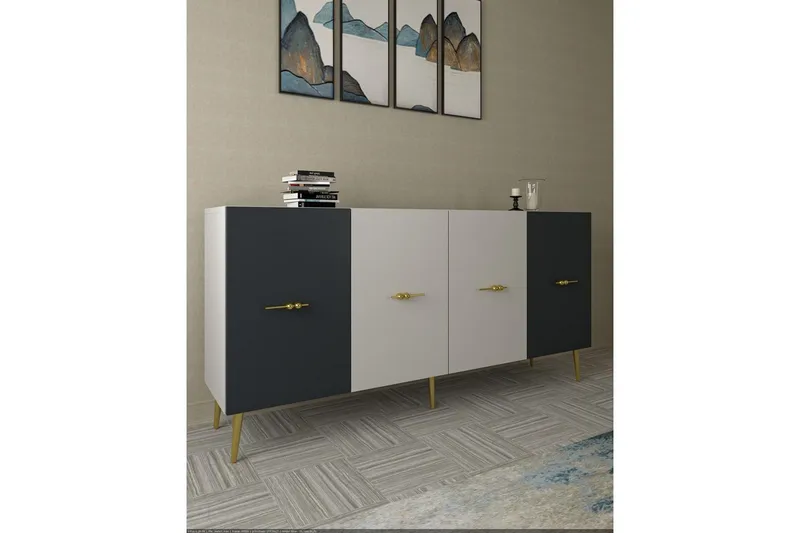 Huelva Konsollbord 150 cm - Vit/Antracit - Möbler - Vardagsrum - Soffbord & vardagsrumsbord - Avlastningsbord & konsolbord