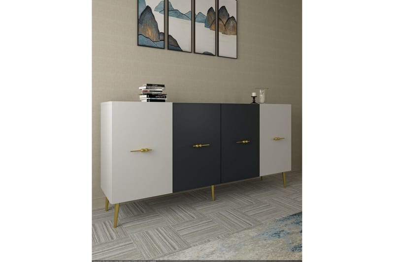 Huelva Konsollbord 150 cm - Vit/Antracit - Möbler - Vardagsrum - Soffbord & vardagsrumsbord - Avlastningsbord & konsolbord