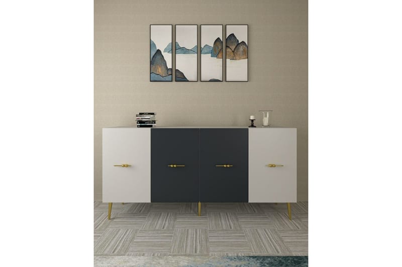 Huelva Konsollbord 150 cm - Vit/Antracit - Möbler - Vardagsrum - Soffbord & vardagsrumsbord - Avlastningsbord & konsolbord