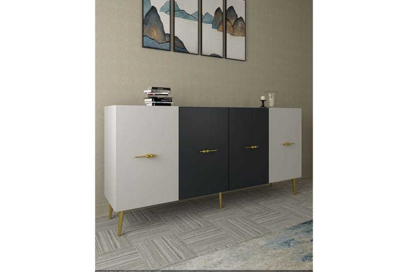 Huelva Konsollbord 150 cm - Vit/Antracit - Möbler - Vardagsrum - Soffbord & vardagsrumsbord - Avlastningsbord & konsolbord