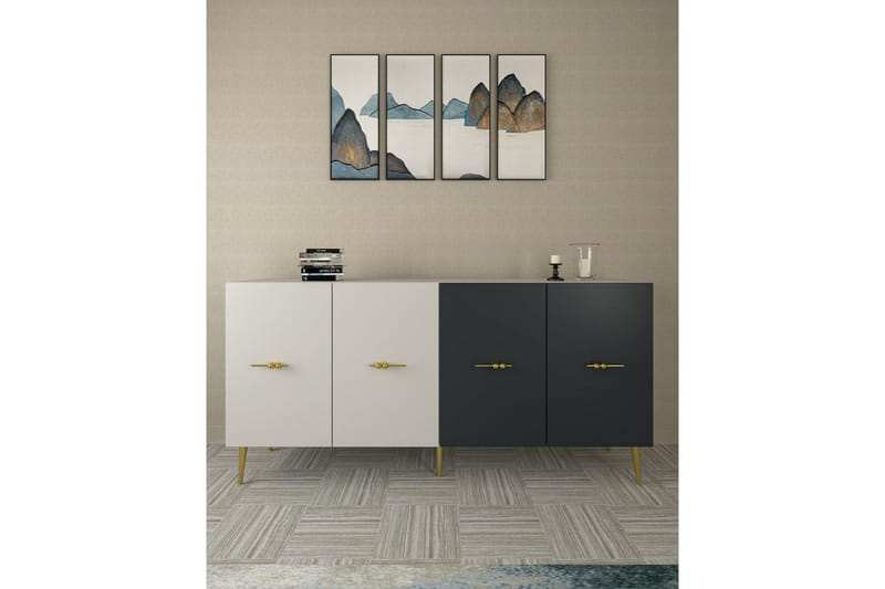 Huelva Konsollbord 150 cm - Vit/Antracit - Möbler - Vardagsrum - Soffbord & vardagsrumsbord - Avlastningsbord & konsolbord