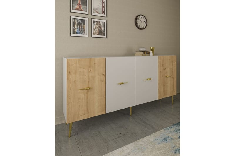 Huelva Konsollbord 150 cm - Vit/Ek - Möbler - Vardagsrum - Soffbord & vardagsrumsbord - Avlastningsbord & konsolbord