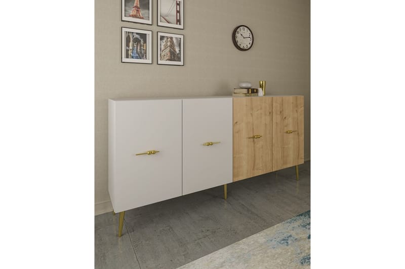 Huelva Konsollbord 150 cm - Vit/Ek - Möbler - Vardagsrum - Soffbord & vardagsrumsbord - Avlastningsbord & konsolbord