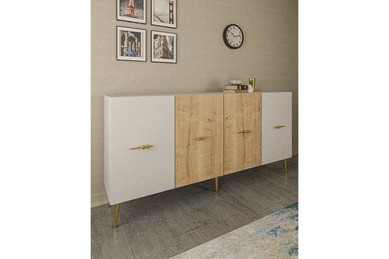 Huelva Konsollbord 150 cm - Vit/Ek - Möbler - Vardagsrum - Soffbord & vardagsrumsbord - Avlastningsbord & konsolbord