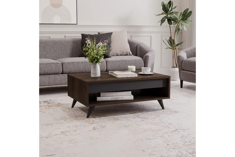 Hume Soffbord 90 cm - Valnöt - Möbler - Vardagsrum - Soffbord & vardagsrumsbord - Soffbord