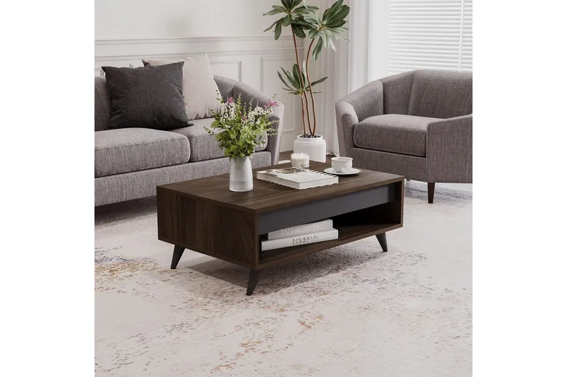 Hume Soffbord 90 cm - Valnöt - Möbler - Vardagsrum - Soffbord & vardagsrumsbord - Soffbord