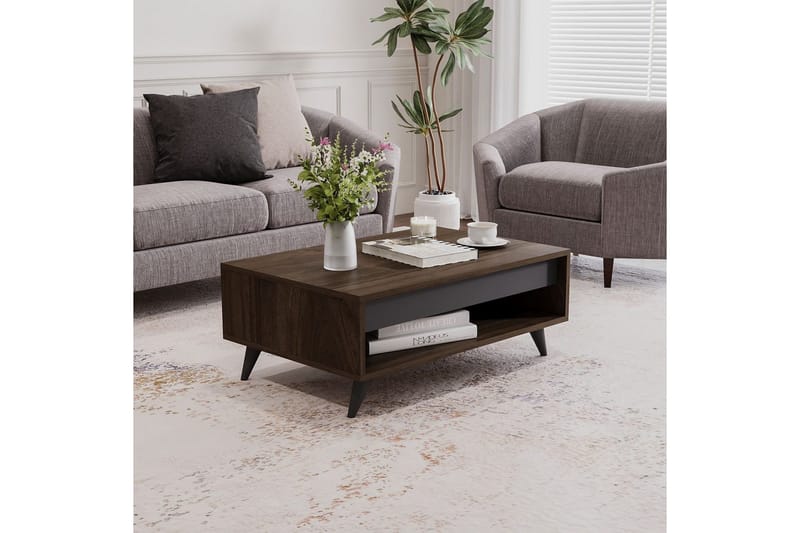 Hume Soffbord 90 cm - Valnöt - Möbler - Vardagsrum - Soffbord & vardagsrumsbord - Soffbord