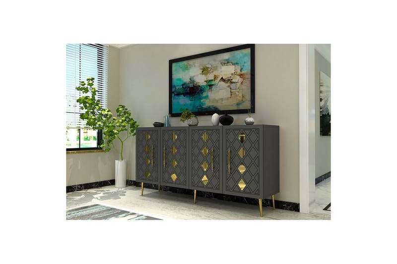 Ilna Konsollbord 150 cm - Guld/Antracit - Möbler - Vardagsrum - Soffbord & vardagsrumsbord - Avlastningsbord & konsolbord