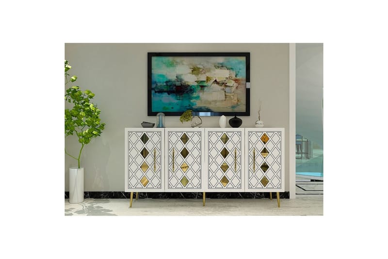 Ilna Konsollbord 150 cm - Guld/Vit - Möbler - Vardagsrum - Soffbord & vardagsrumsbord - Avlastningsbord & konsolbord