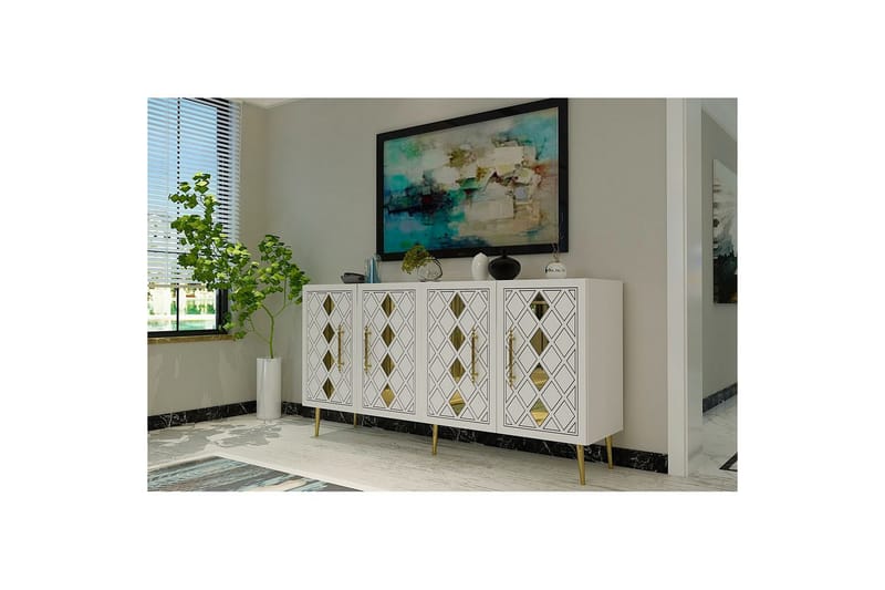 Ilna Konsollbord 150 cm - Guld/Vit - Möbler - Vardagsrum - Soffbord & vardagsrumsbord - Avlastningsbord & konsolbord