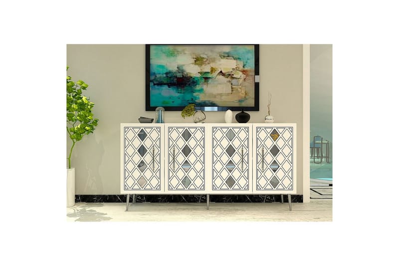 Ilna Konsollbord 150 cm - Vit/Silver - Möbler - Vardagsrum - Soffbord & vardagsrumsbord - Avlastningsbord & konsolbord