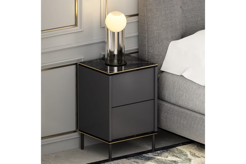 Imaj Sängbord 40x35 cm Antracit - Hanah Home - Möbler - Sovrum - Sängbord