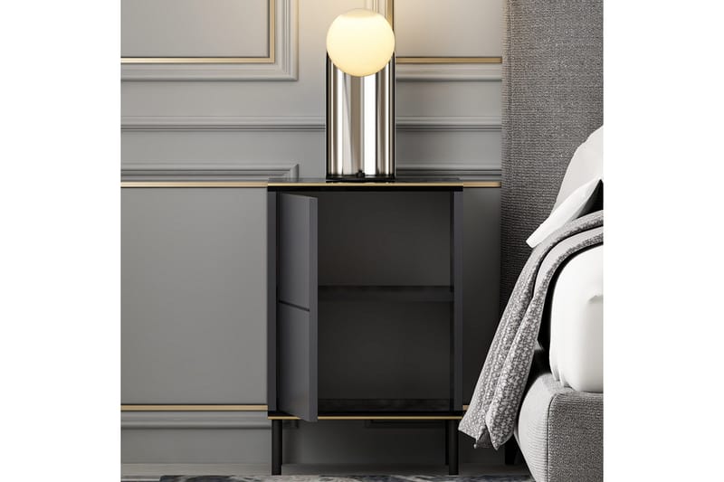 Imaj Sängbord 40x35 cm Antracit - Hanah Home - Möbler - Sovrum - Sängbord