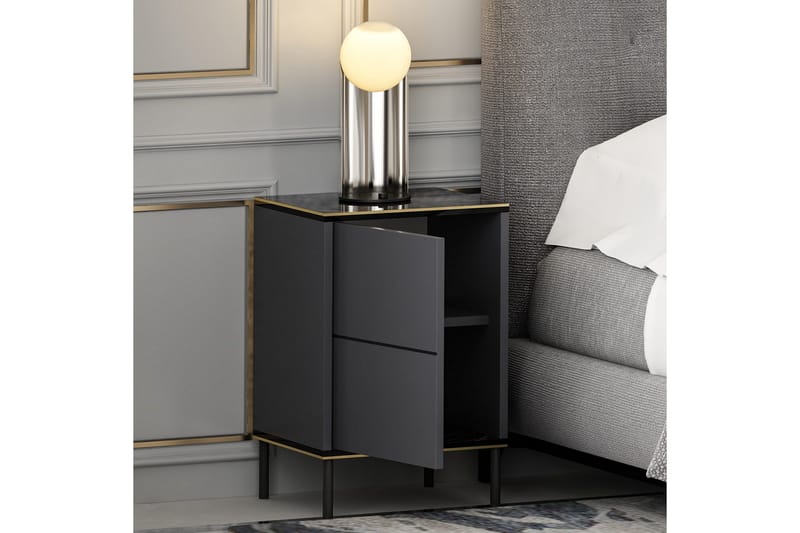 Imaj Sängbord 40x35 cm Antracit - Hanah Home - Möbler - Sovrum - Sängbord