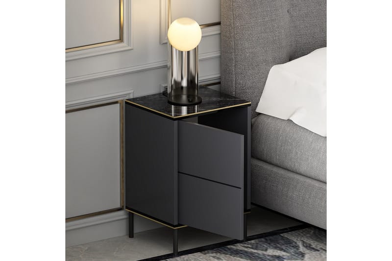 Imaj Sängbord 40x35 cm Antracit - Hanah Home - Möbler - Sovrum - Sängbord