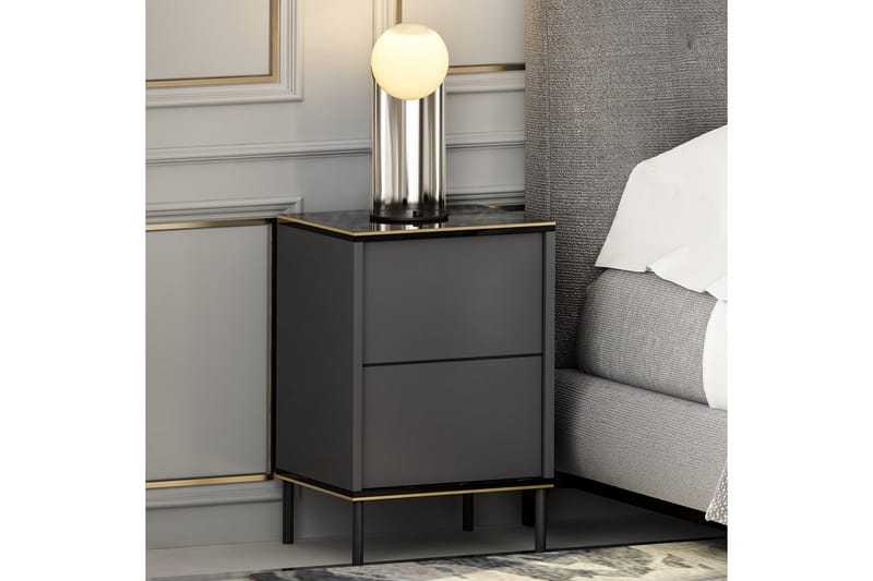 Imaj Sängbord 40x35 cm Antracit - Hanah Home - Möbler - Sovrum - Sängbord