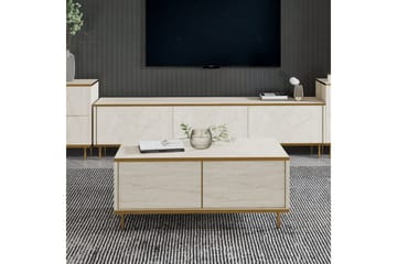 Imaj Soffbord 90 cm Rektangulärt med Lådor i Målat Trä - Beige - Möbler - Vardagsrum - Soffbord & vardagsrumsbord - Soffbord