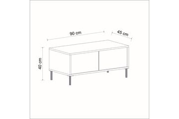 Imaj Soffbord 90 cm Rektangulärt med Lådor i Målat Trä - Beige - Möbler - Vardagsrum - Soffbord & vardagsrumsbord - Soffbord