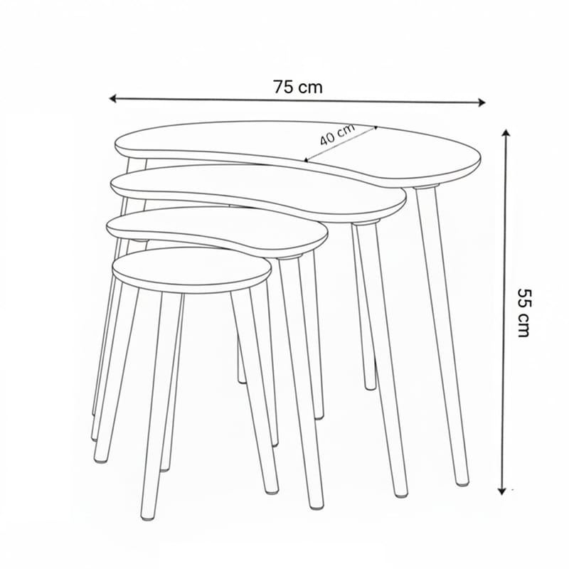 Indumati Satsbord 75 cm - Ek - Möbler - Vardagsrum - Soffbord & vardagsrumsbord - Satsbord