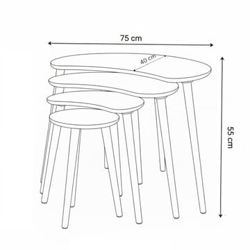 Indumati Satsbord 75 cm - Valnöt - Möbler - Vardagsrum - Soffbord & vardagsrumsbord - Satsbord