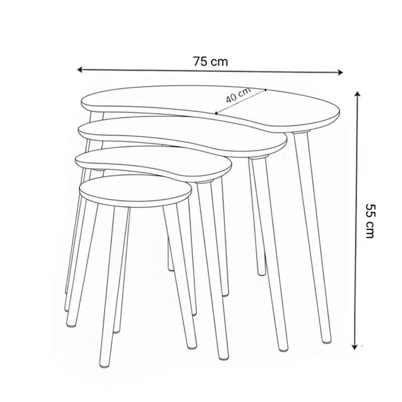 Indumati Satsbord 75 cm - Valnöt - Möbler - Vardagsrum - Soffbord & vardagsrumsbord - Satsbord