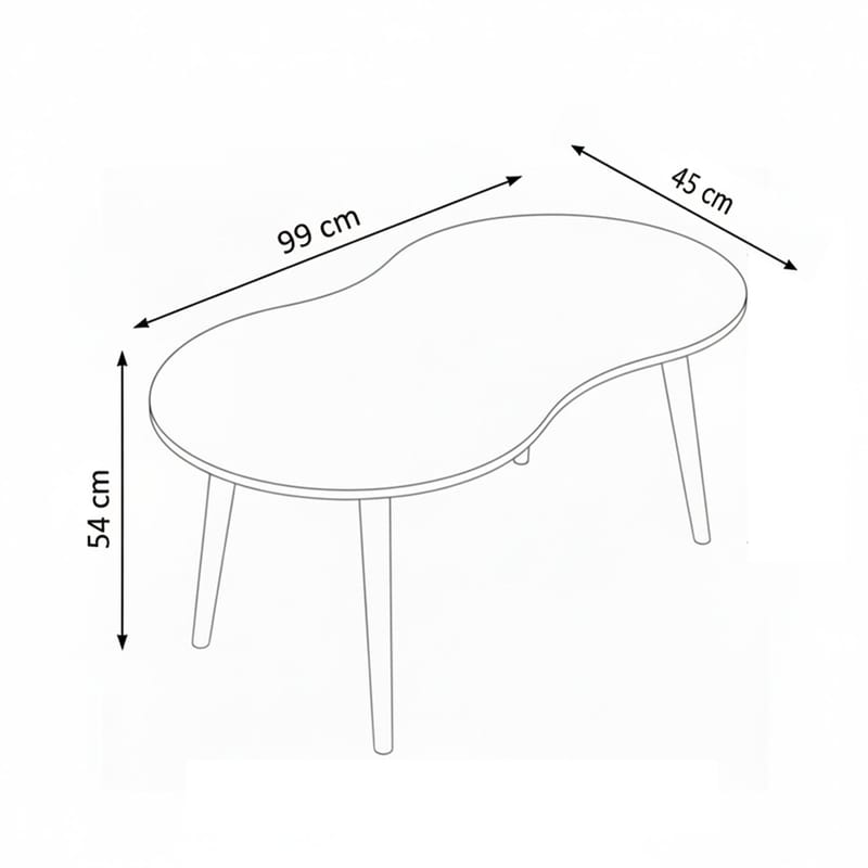 Indumati Soffbord 99 cm - Vit - Möbler - Vardagsrum - Soffbord & vardagsrumsbord - Soffbord