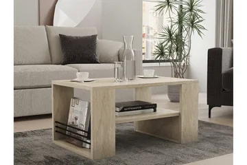 Iris 80 cm Rektangulärt Soffbord med Hylla i Trä - Beige - Möbler - Vardagsrum - Soffbord & vardagsrumsbord - Soffbord
