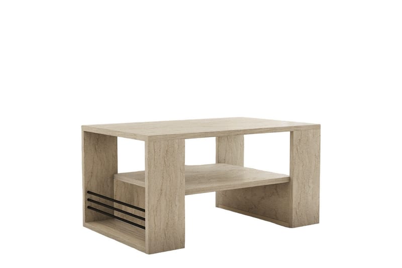 Iris 80 cm Rektangulärt Soffbord med Hylla i Trä - Beige - Möbler - Vardagsrum - Soffbord & vardagsrumsbord - Soffbord